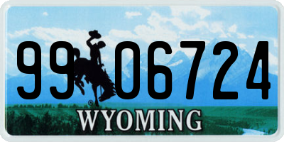 WY license plate 9906724