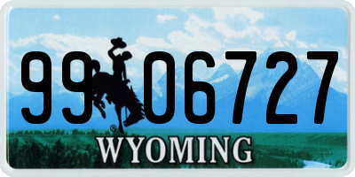 WY license plate 9906727