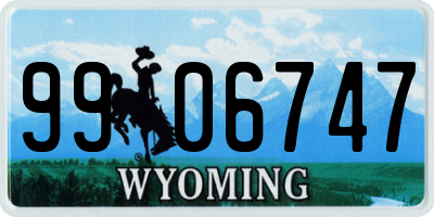 WY license plate 9906747