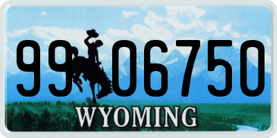 WY license plate 9906750