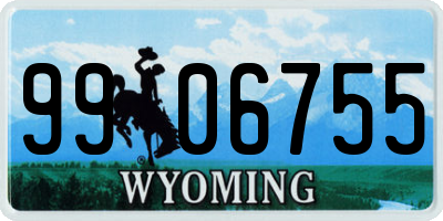 WY license plate 9906755