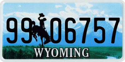 WY license plate 9906757