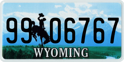 WY license plate 9906767