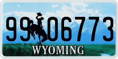 WY license plate 9906773