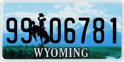 WY license plate 9906781