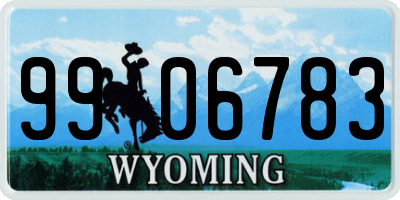 WY license plate 9906783