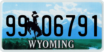 WY license plate 9906791