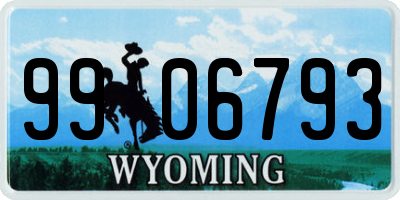 WY license plate 9906793
