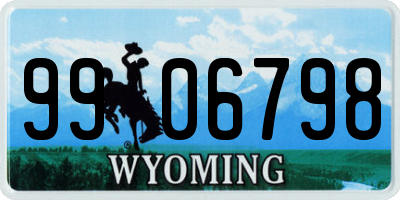 WY license plate 9906798