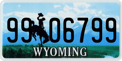 WY license plate 9906799