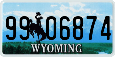 WY license plate 9906874
