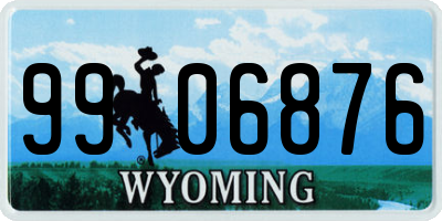 WY license plate 9906876