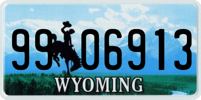 WY license plate 9906913