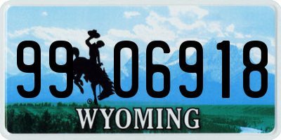 WY license plate 9906918