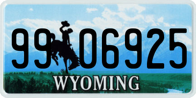 WY license plate 9906925