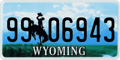 WY license plate 9906943