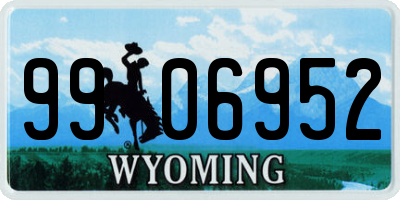 WY license plate 9906952