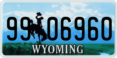 WY license plate 9906960