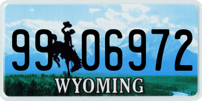 WY license plate 9906972