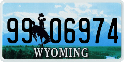 WY license plate 9906974