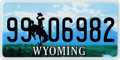 WY license plate 9906982