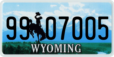 WY license plate 9907005