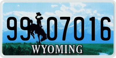WY license plate 9907016