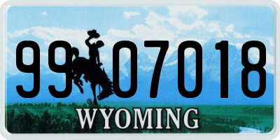WY license plate 9907018