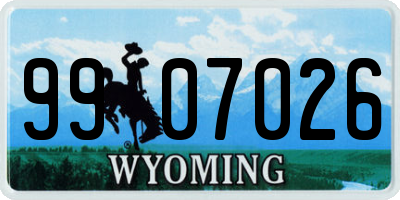 WY license plate 9907026