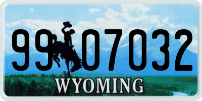 WY license plate 9907032