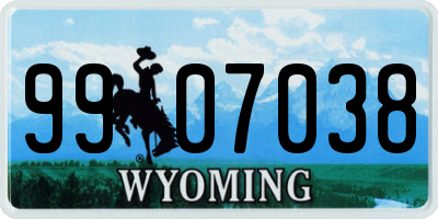 WY license plate 9907038