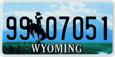 WY license plate 9907051