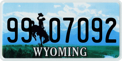 WY license plate 9907092