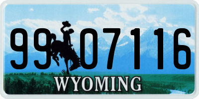 WY license plate 9907116