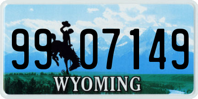 WY license plate 9907149