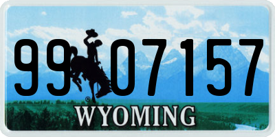 WY license plate 9907157