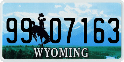 WY license plate 9907163