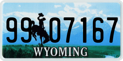 WY license plate 9907167