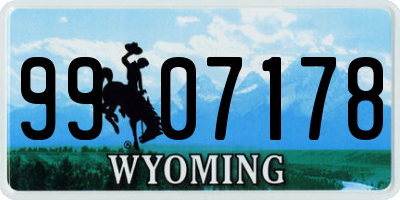 WY license plate 9907178