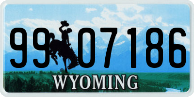 WY license plate 9907186