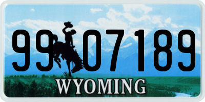 WY license plate 9907189
