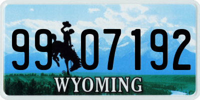WY license plate 9907192