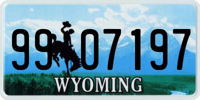 WY license plate 9907197