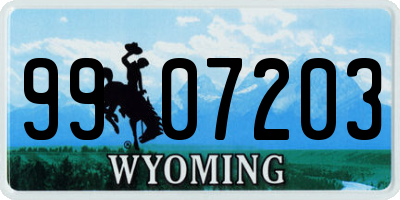 WY license plate 9907203