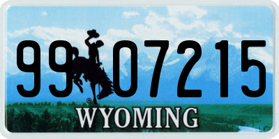 WY license plate 9907215