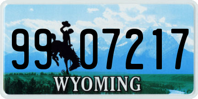 WY license plate 9907217