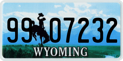 WY license plate 9907232