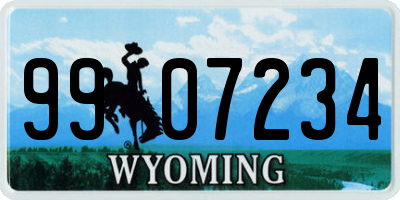 WY license plate 9907234