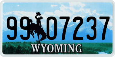 WY license plate 9907237