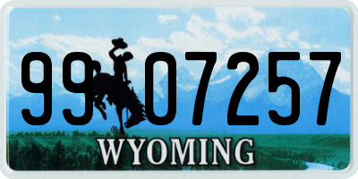 WY license plate 9907257